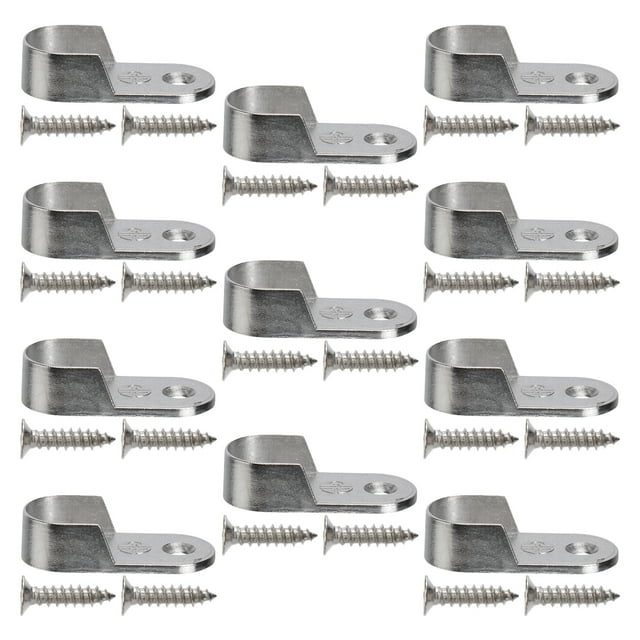 RomaMX 30Pcs Oval Closet Rod End Soportes Muebles Accesorios Armario Tubo Soporte Soporte Ropa Colgando soporte de barra (10 piezas de soporte y 20 piezas de tornillos)