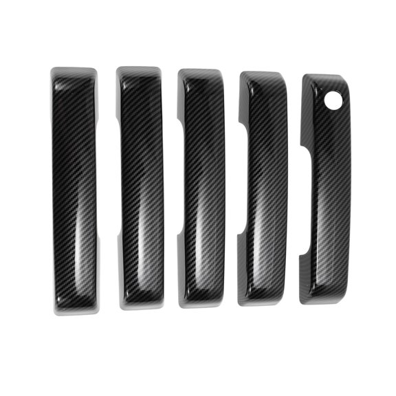Exterior Door Handle Cover Trim Front Left Front Right Rear Left Rear Right Tailgate Door Handle Cover for Ford Bronco 2021-2025 Carbon Fiber Black ABS 1 Set