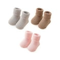 thumbnail image 2 of BadPiggies 3 Pairs Toddler Socks with Grippers Warm Fuzzy Socks for Kids No Skid Slipper Crew Socks 0-3 Yr, 2 of 10