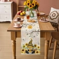 thumbnail image 2 of Gnomes Sunflower Table Runner - 120 Inch Long Bees Branches Floral Watercolor Cotton and Linen Blended Dress Scarves Farmhouse Table Runner for Kitchen Dining, Coffee Table, 13" x 120", 2 of 8