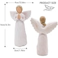 thumbnail image 6 of Guardian Angel of Prayer Figurines Hand Carved Figure Statue Encouragement Gifts Remembrance Present, 6.3 inch, 6 of 7