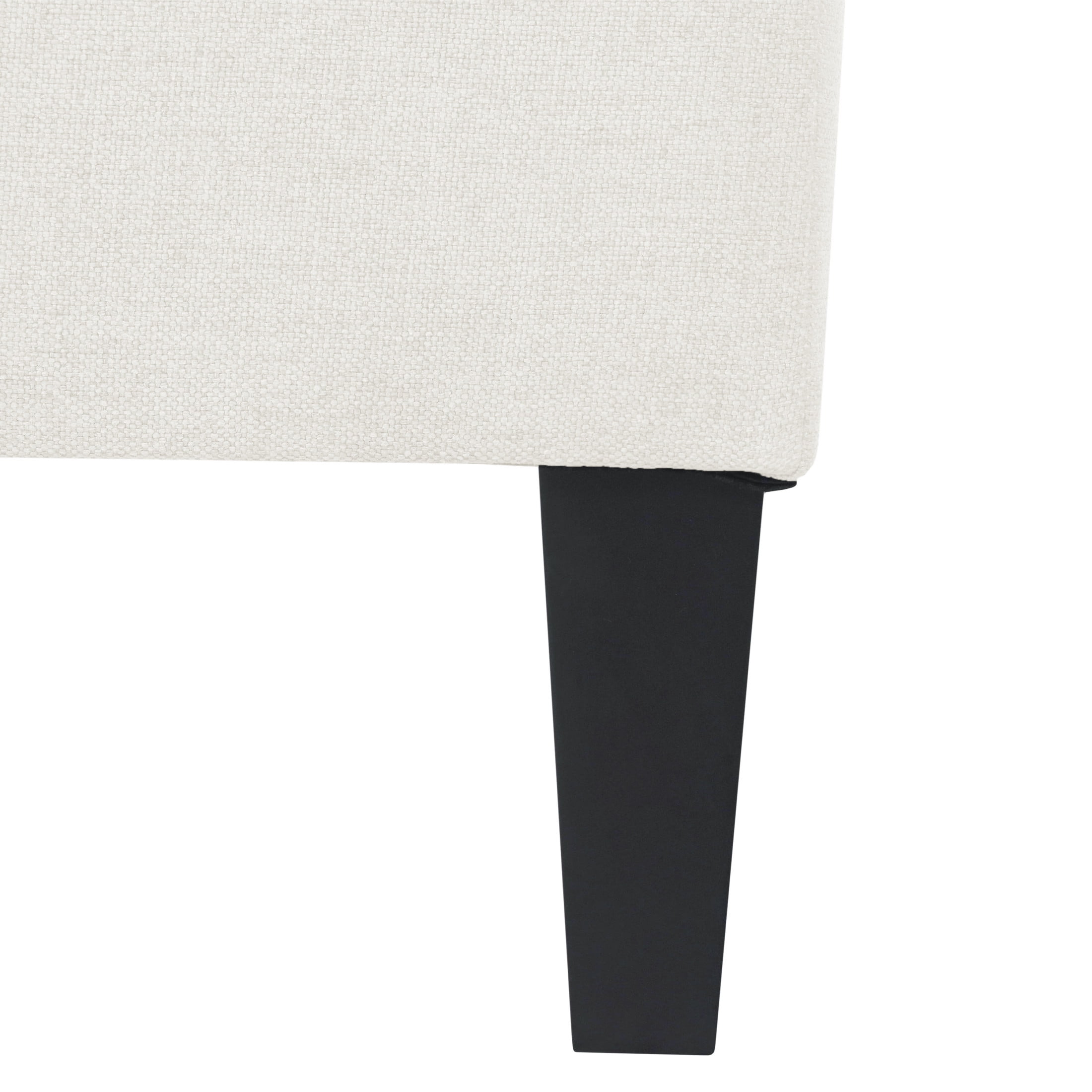 Noble House Kamil Elegant Fabric Ottoman, Plush Cushion, Durable Birch Wood Legs, Cushioned Top for Comfort, Ivory