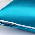 PiccoCasa 1 PC Satin Body Pillowcases Soft with Zipper Peacock Blue 20