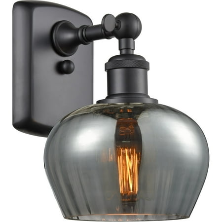 

Matte Black Tone Wall Sconces 7 Wide Steel/Cast Brass/Glass Medium Base LED 1 Light Fixture