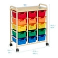 thumbnail image 2 of ECR4Kids Mobile Storage Organizer and 15 Removable Plastic Bins, Kids Furniture, Sand/Assorted, 2 of 9