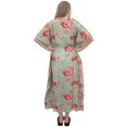 thumbnail image 1 of Bimba Robe Maxi de Maternité Imprimée Verte à Cordon pour Mamans, Caftan d'Allaitement-26, 1 of 7