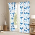 thumbnail image 3 of Castle Fairy Bow Black Out Curtains,Blue Ribbon Bow Curtains Pack of 2 (42x63 Each), 3 of 6