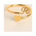 thumbnail image 1 of Fiudx Anillos de Inicial de Oro, Anillo Apilable con Letra Abierta, Joyería Ajustable con Alfabeto, Regalos Personalizados Únicos, Accesorio de Moda para Mujer, Perfecto para Mamá o Novia., 1 of 2