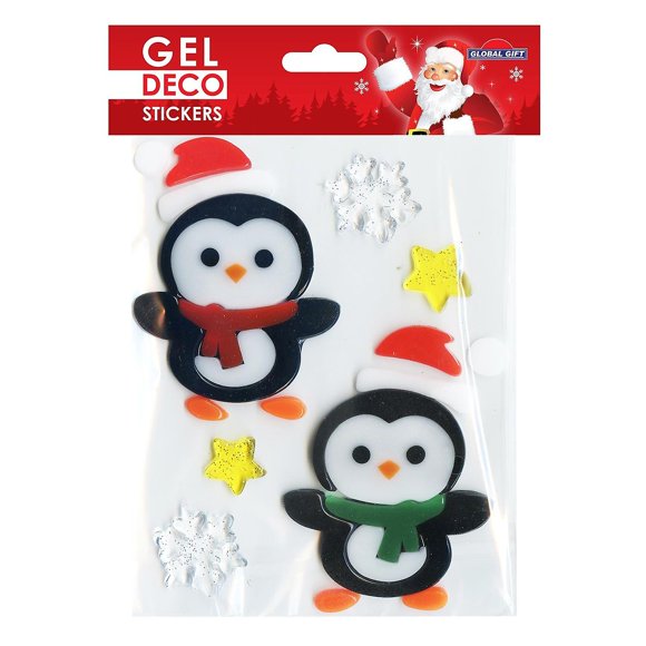 Christmas gel window stickers - Penguins duo
