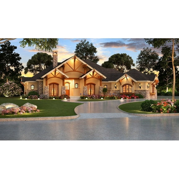 015-2286: Country Farmhouse 5 Bed, 5 Bath Luxury Home Plan, 3923 Sq Ft: Full Blueprints with License to Build by Home Plan Marketplace - Lesuto