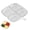 Transparent White, variant on 4-Compartment Dipping Sauce and Side Dish Plate, Plastic Ingredient Prep Tray with Handle for Kitchen, Versatile Appetizer and Fruit Serving Dish, 6.5 x 7.8 Inches