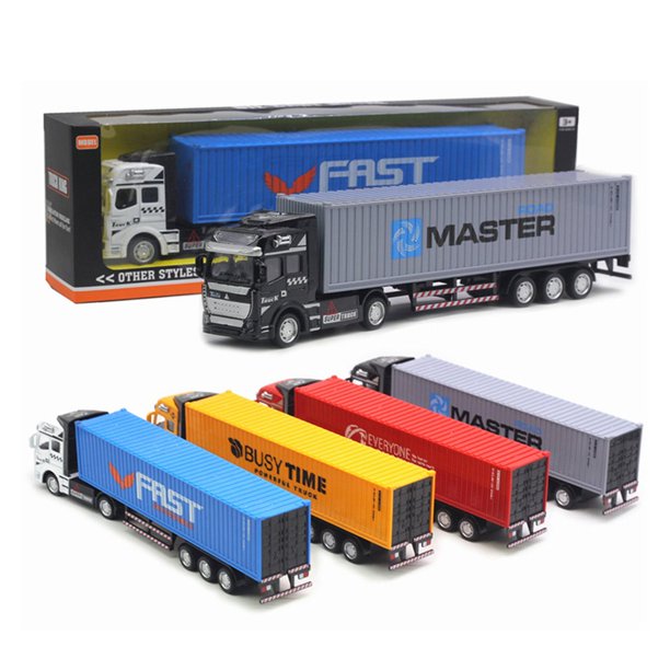 Children Car Toy 1 48 Alloy Container Truck Toy Model Highly Simulation Children Kid Pull Back Delivery Truck Toy