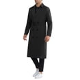 thumbnail image 4 of INSPIRE CHIC Classic Trench Coat for Men's Double Breasted Long Winter Overcoat with Belt, 4 of 5