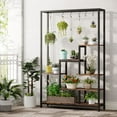 thumbnail image 5 of Tribesigns 5-Tier Tall Indoor Plant Stand, 70.9 inches Plant Shelf with 10PC Hanging Hooks, Brown, 5 of 7