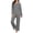 Dark Gray, variant on Wensltd Long Sleeve Pajama Set Striped Print Top and Pants Breathable Soft Sleepwear 2 Piece All Seasons Trendy