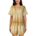 thumbnail image 1 of Fotbe Bamboo Wall Conjunto de Pijama Estampado para Mujer, 2 Piezas, Ropa de Dormir con Camiseta de Manga Corta y Shorts Suaves-Small, 1 of 6