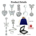 thumbnail image 2 of Designice 7Pcs Belly Button Ring Surgical Steel Navel Rings Shiny Belly Button Piercing Silver, 2 of 6