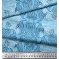 thumbnail image 3 of Soimoi Silk Fabric Black Sketch Paisley Printed Fabric 1 Yard 42 Inch Wide, 3 of 3