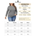 thumbnail image 6 of DARING DIVA Plus Size Long Sleeve Crewneck Sweater Fall Casual Tops 3X Grey, 6 of 6