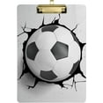 thumbnail image 2 of FMSHPON Soccer Ball Cracked Wall Clipboard Hardboard Wood Nursing Clip Board and Pull for Standard A4 Letter 13x9 inches, 2 of 5
