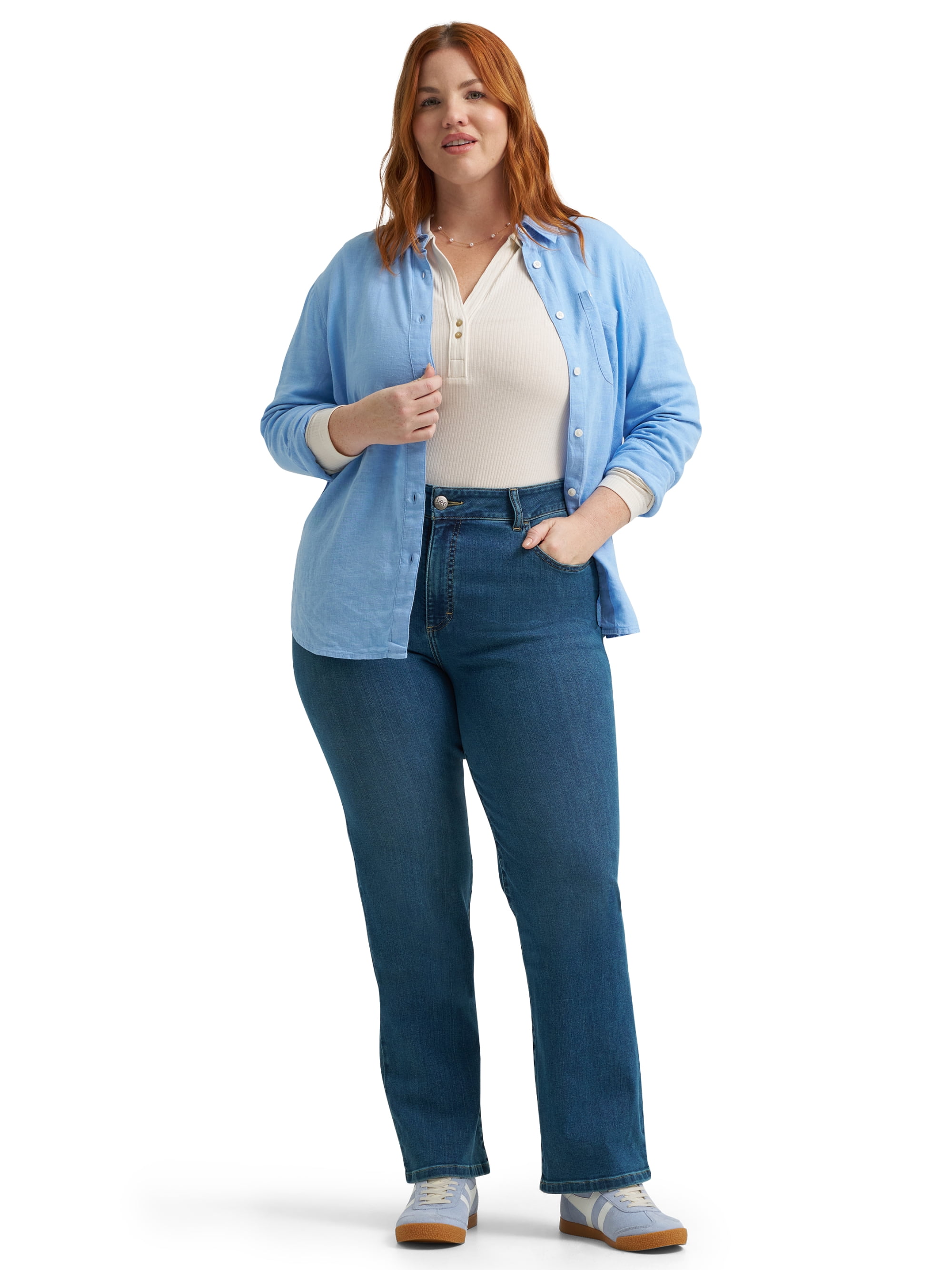 Lee® Women's and Plus Mid Rise Straight Leg Core Denim Jeans