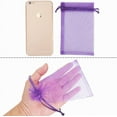 thumbnail image 2 of 100pcs Organza Bags, 4 x 6 inches Christmas Wedding Favors Gift Drawstring Bags Jewelry Pouches Candy Pouches(Purple), 2 of 15