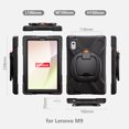 thumbnail image 5 of For Lenovo Tab M9 9.0 inch 2023 Released TB-310FU Case, 360 Rotatable Handle Stand, Shoulder Strap, Drop-Proof Design, Black, 5 of 7