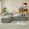 thumbnail image 4 of Timbernest 127" Modular Sectional Sofa, L Shaped Cloud Couch for Living Room, 4-Seat, No Assembly Required, Gray, 4 of 9