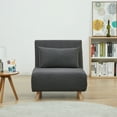 thumbnail image 2 of A&D Home Tustin Polyester Convertible Futon Chair, Charcoal, 2 of 9