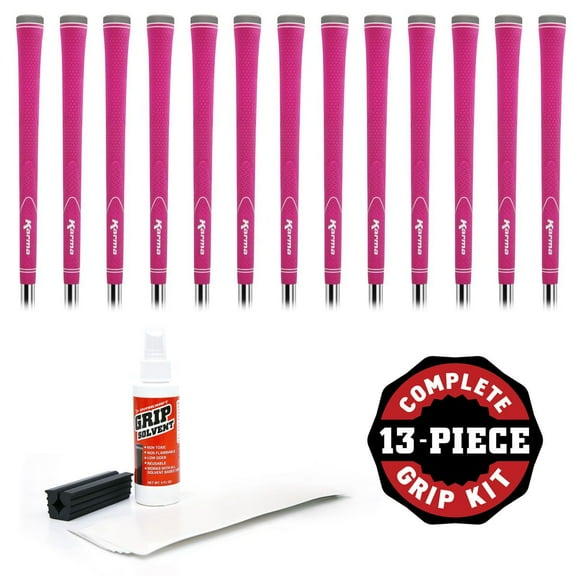 Karma Neion II  Pink - 13 pc Golf Grip Kit, Undersize Ladies Grip (with tape, solvent, vise clamp)