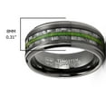 thumbnail image 3 of Metal Masters Mens Carbon Fiber Tungsten Carbide Ring Green Wood Wedding Band Gunmetal 8mm, 3 of 7