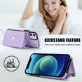thumbnail image 3 of For Apple iPhone 12 mini RFID Blocking Protective Purse Wallet Case Magnetic Flip Cover Multi-Card Slots Pocket With Detachable Shoulder Strap And Wrist Strap,Purple,For iPhone 12 mini, 3 of 7