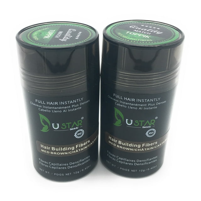 Lot de 2 - Fibres Créatives pour Cheveux Ustar Brun Moyen.42oz