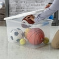 thumbnail image 3 of Sterilite 64 Quart Clear Plastic Storage Bin with White Latch Lid, 18 Pack, 3 of 10