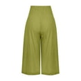thumbnail image 2 of BKQCNKM Sweatpants Women Women'S Cotton And Linen Solid Elastic Waist Cropped High Waist Casual Pants Sweatpants Womens Joggers Womens Pants Green S, 2 of 5