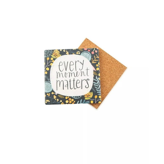 Thirstystone Every Moment Matters Coaster Set of 4, Tabletops Surfaces Safe