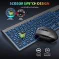 thumbnail image 6 of Wireless Keyboard and Mouse Combo - Quiet Backlit Keyboard with RGB Mouse, Rechargeable, Slim, Sleep Mode for Windows, Mac, Laptop - Space Gray-Wagpak, 6 of 7