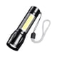 thumbnail image 2 of Linterna LED 1000 lúmenes Linterna de mano recargable | Cuerpo de aluminio de aviación con zoom | 3 modos de alta potencia a prueba de agua IPX5 | Cargador USB de 3500 mAh | Luz exterior de largo, 2 of 8