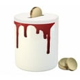 thumbnail image 3 of Horror Piggy Bank, Flowing Blood Horror Spooky Halloween Zombie Scary Help Me Themed Illustration, Ceramic Coin Bank Money Box for Cash Saving, 3.6" X 3.2", Red White, by Ambesonne, 3 of 4