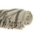 thumbnail image 4 of Beige and Taupe Woven Handloom Throw Blanket with Tassels, 4 of 5