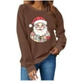thumbnail image 2 of Craaazy Christmas Tops For Women Fashion Long Sleeve Crew Neck T-Shirt Christmas Printing Loose Blouse Pullover Sweatshirts Gifts, 2 of 4