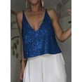 thumbnail image 2 of Liacowi Women's Summer Casual Cami Tops Sleeveless Deep V Neck Sequins Tank Tops for Party, 2 of 8
