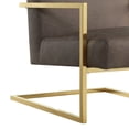 thumbnail image 5 of Finn Tan/Gold PU Leather Accent Chair - Square Arm, Stainless Steel Frame, 5 of 10