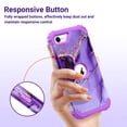thumbnail image 2 of iPhone SE 2022 2020 Case With Screen Protector, iPhone 7 Case, iPhone 8 Case, ULAK Heavy Duty 3 Layer Shockproof Protective Phone Case for iPhone 7/8/SE 3rd 2nd Generation, Purple Marble, 2 of 8