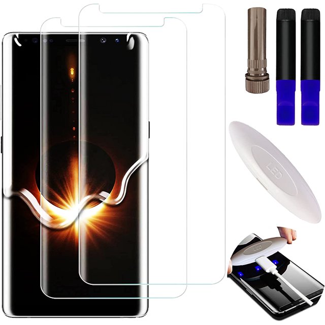 [2 Pack Screen Protector Compatible for Samsung Galaxy Note 8 / Note 9, Full Edge 3D Curved Tempered Gl