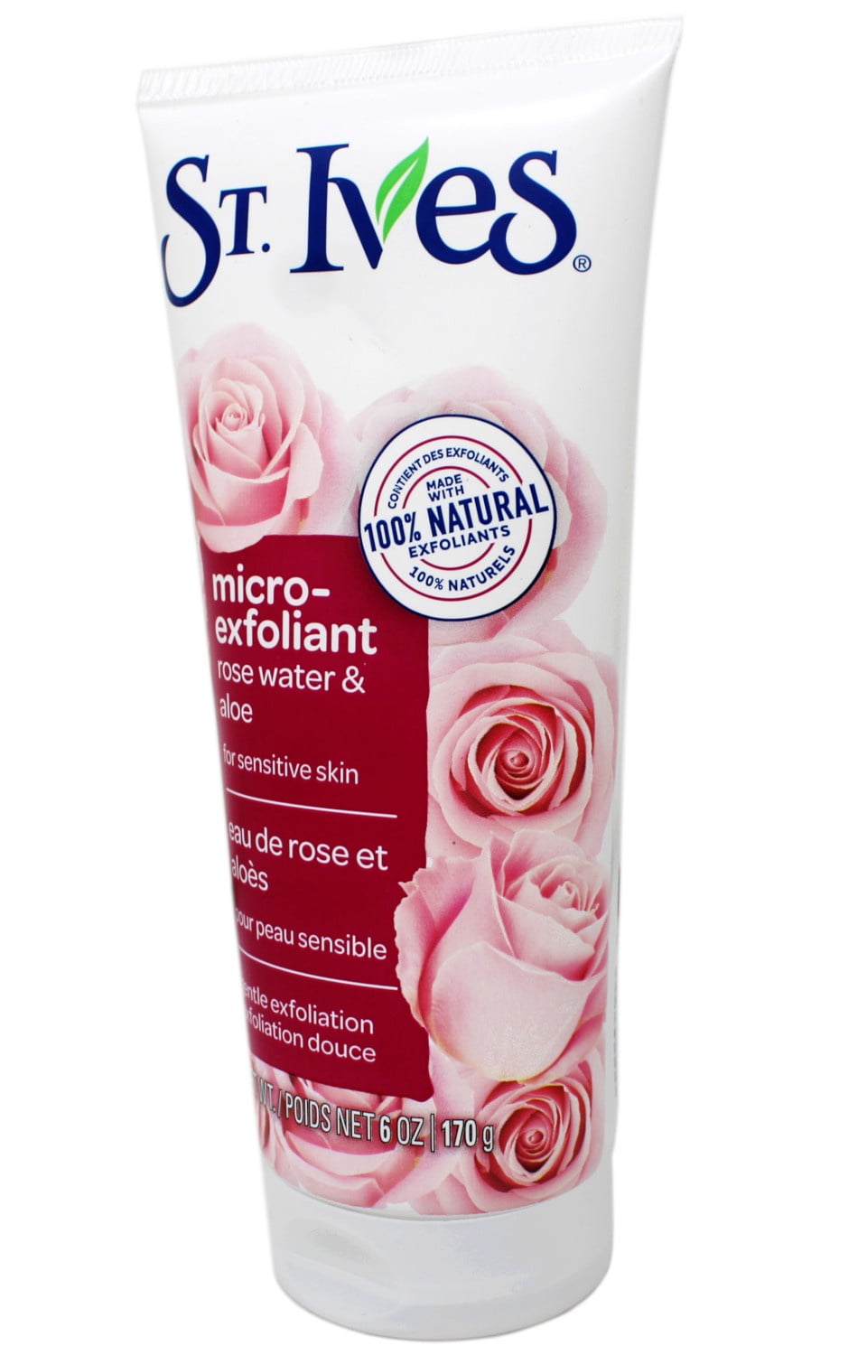 St. Ives Face Scrub Micro-Exfoliant Rose Water and Aloe Vera Natural Exfoliants, 6 OZ - 3 Pack