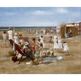 thumbnail image 2 of van Rooijen, Carel 30x26 Gold Ornate Wood Framed with Double Matting Museum Art Print Titled - Beach old times I, 2 of 4