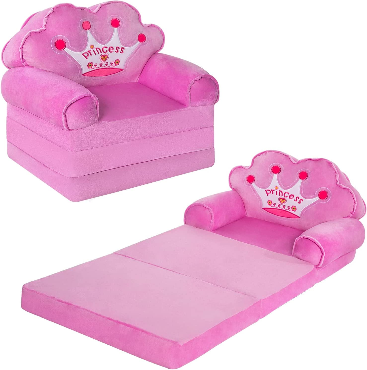 MOONBEEKI Couch Fold Out Foldable Princess Chair for Toddlers 13 Sofa