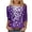 Purple, variant on Zwiiyzr Women's T-Shirt 3/4 Short Sleeve Loose Elastic Printing Blouse Q-Purple (M)