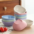 thumbnail image 2 of 4-inch 6 Boxed Wheat Straw Plates, Kitchen Plastic Wheat Straw Tableware Set, Unbreakable Modern Tableware - Plates/dessert Plates/cereal Bowls, Reusable Tableware Set - Bowls for Food, Soup, Camping, 2 of 3